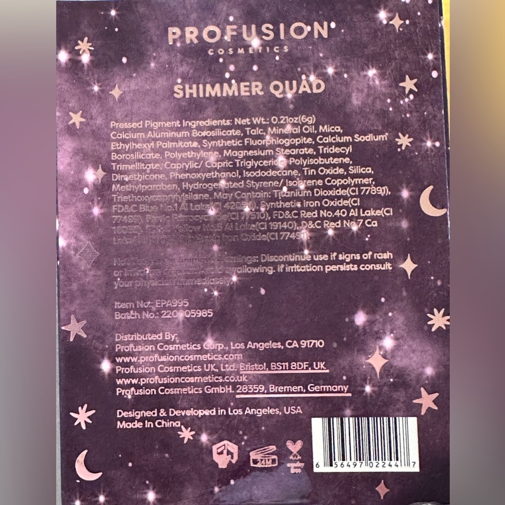 NIP Profusion Cosmetics Bejeweled Mini Shimmer Quad - Picture 2 of 2